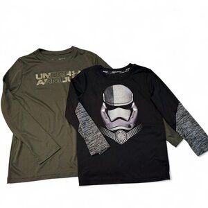 Boys’ Long Sleeve Shirt Bundle – Star Wars (Kohls) + Under Armour – EUC